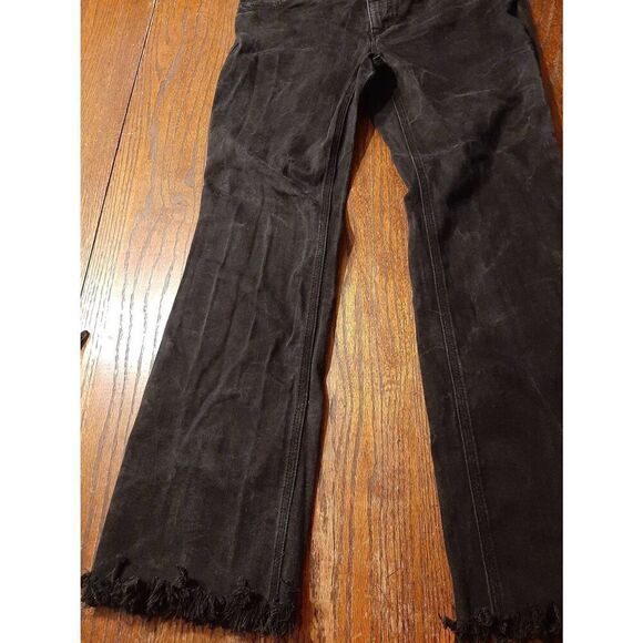 Size .5 Regular Chicos So Slimming Black Faded Look Raw Hem Denim Jeans - Picture 5 of 11